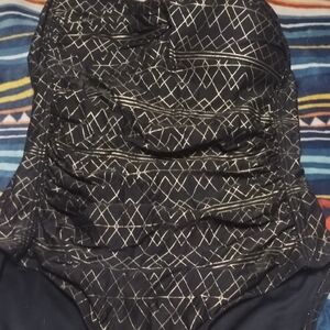 Black and White Geometric One-Piece Swimsuit